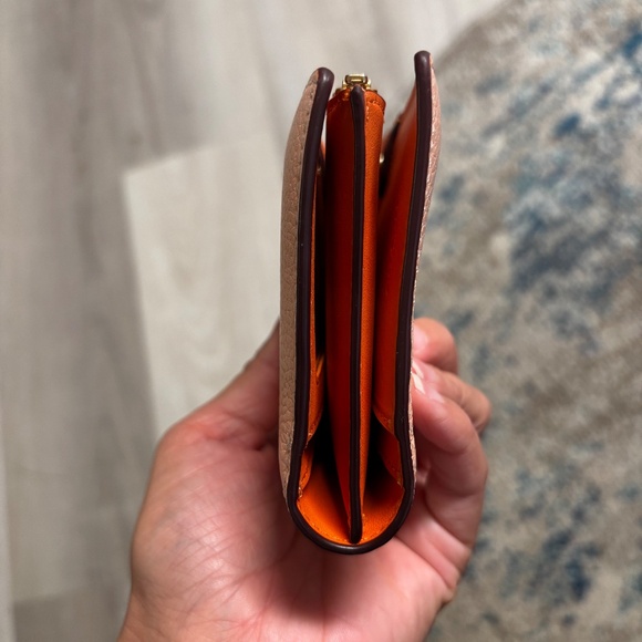 COACH Womens Faded Blush Pebbled Leather Snap Closure Wallet - Picture 12 of 14